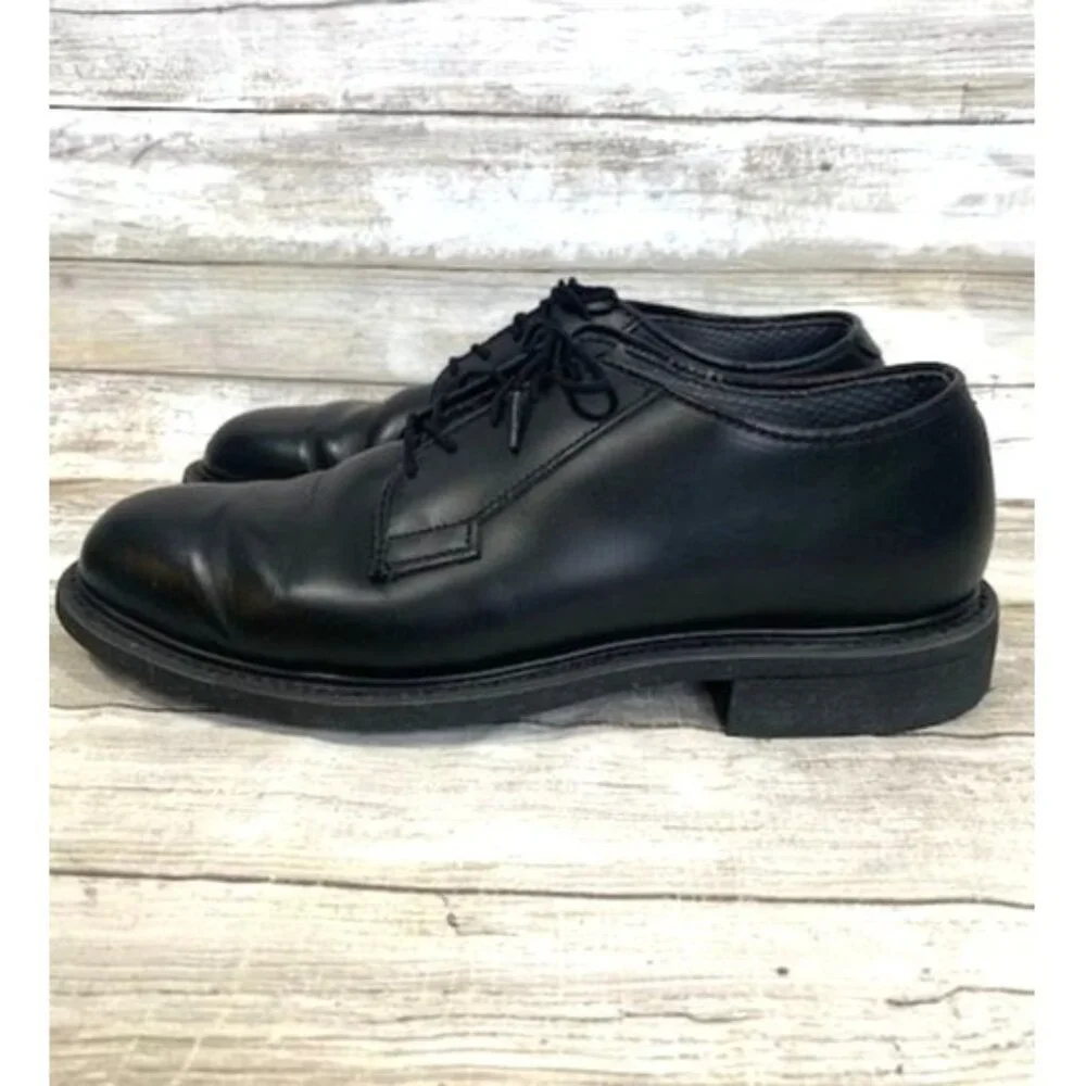 Bates Men's Not Gloss Black Leather Oxford Dress Shoes Size 8D Durable & Comfort